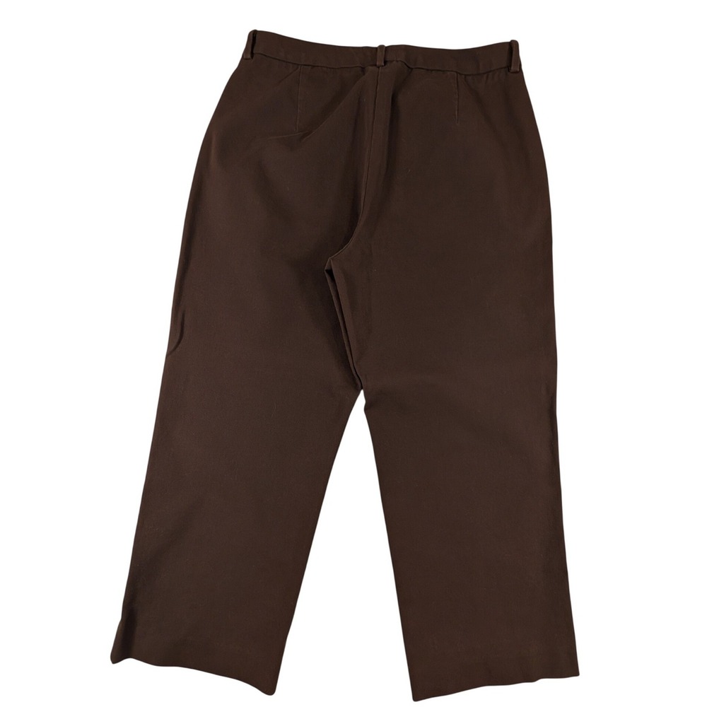 LL Bean Womens Brown Cotton Lycra Straight Crop Capri Pants Stretch Size 6 Reg - Picture 2 of 8